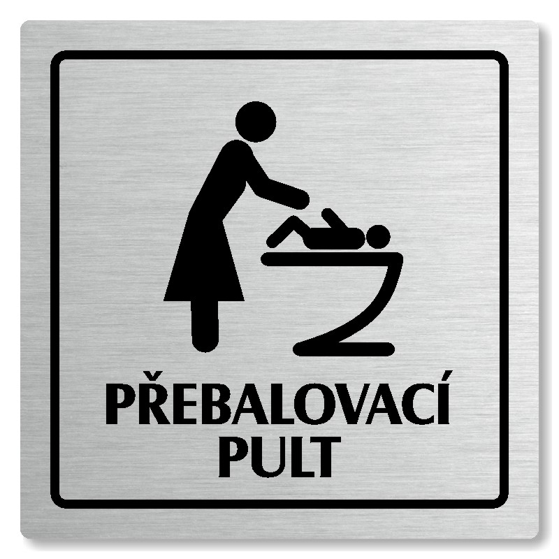 Přebalovací pult, 100x100mm, stříbrná, Arizona